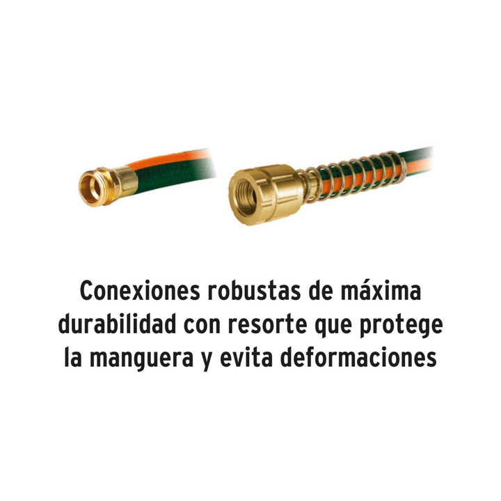 Manguera 1/2" reforzada 3 capas 20 m conexiones de metal - Mundo Tool 