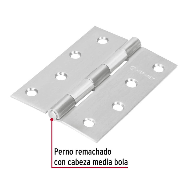 Bisagra Rectangular 4' Acero Inoxidable Hermex - Mundo Tool 