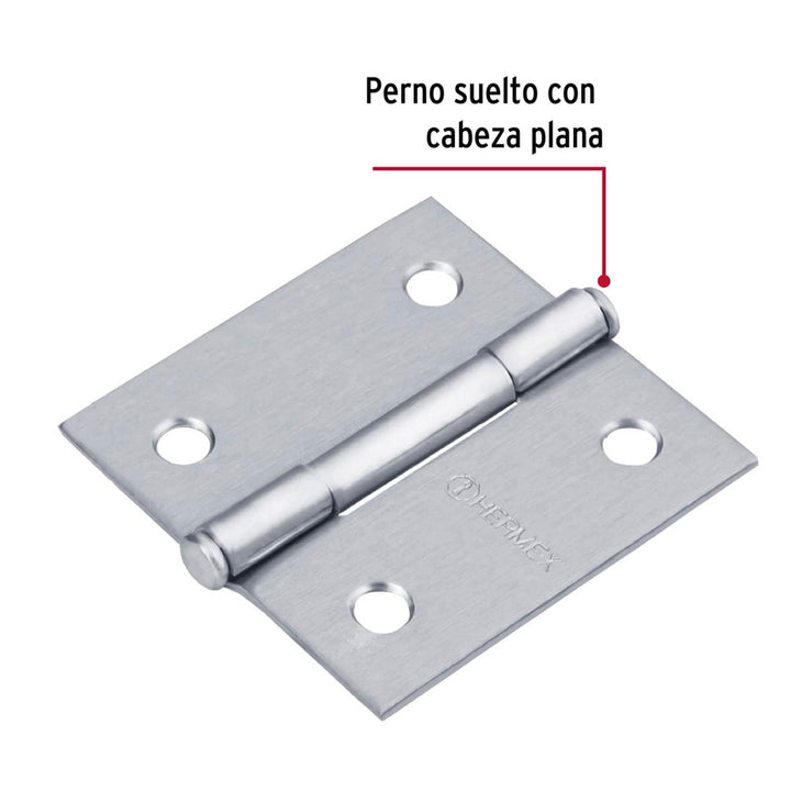 Bisagra Cuadrada 2' Mate Plana Hermex - Mundo Tool 