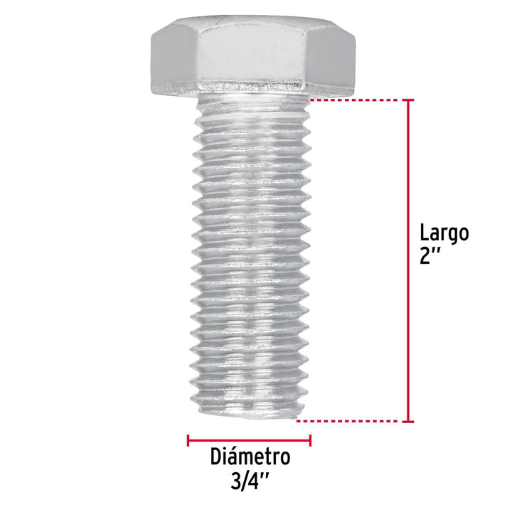 Tornillo tipo máquina, 3/4 x 2', bolsa con 6 pzas Fiero - Mundo Tool 