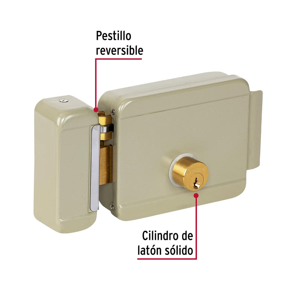 Cerradura electromecánica sin botón, izquierda, Hermex - Mundo Tool 