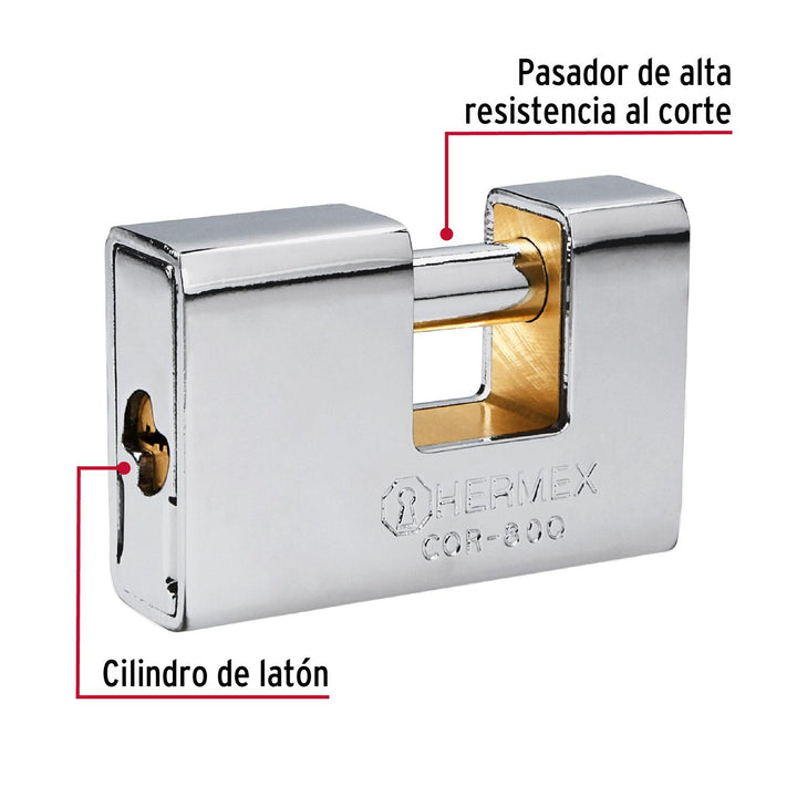 Candado Antipalanca 80mm Llave Puntos Hermex - Mundo Tool 