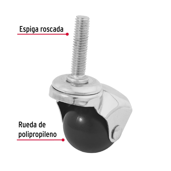 Rodaja Esférica 40 Mm Con Espiga Fiero - Mundo Tool 