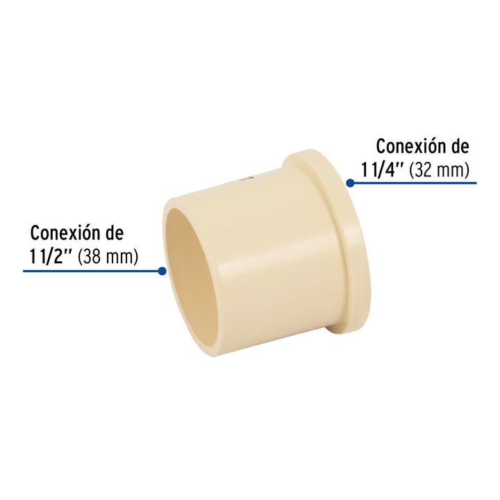 Reducción Bushing CPVC 1-1/2' x 1-1/4' Foset - Mundo Tool 