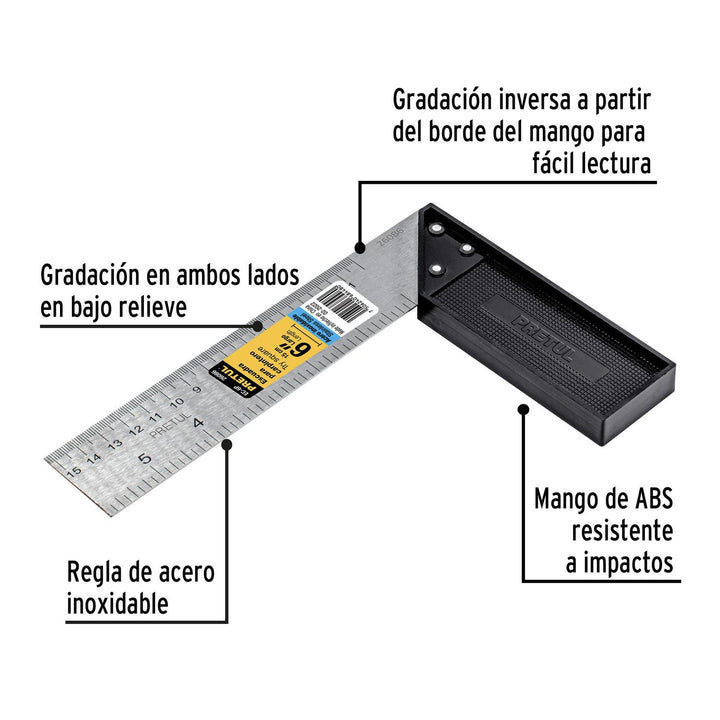 ESCUADRA PARA CARPINTERO,MANGO PLASTICO - Mundo Tool 