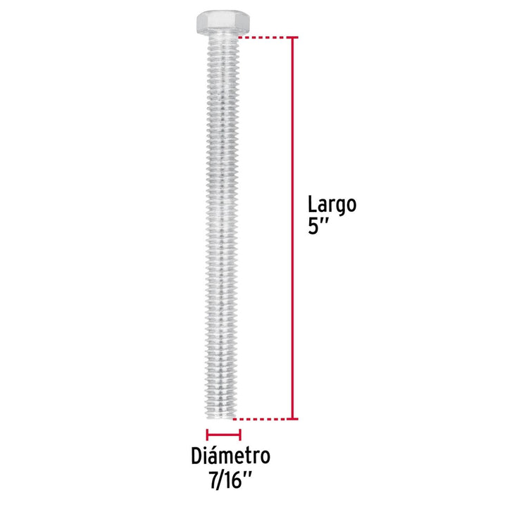 Tornillo tipo máquina, 7/16 x 5', bolsa con 10 pzas Fiero - Mundo Tool 