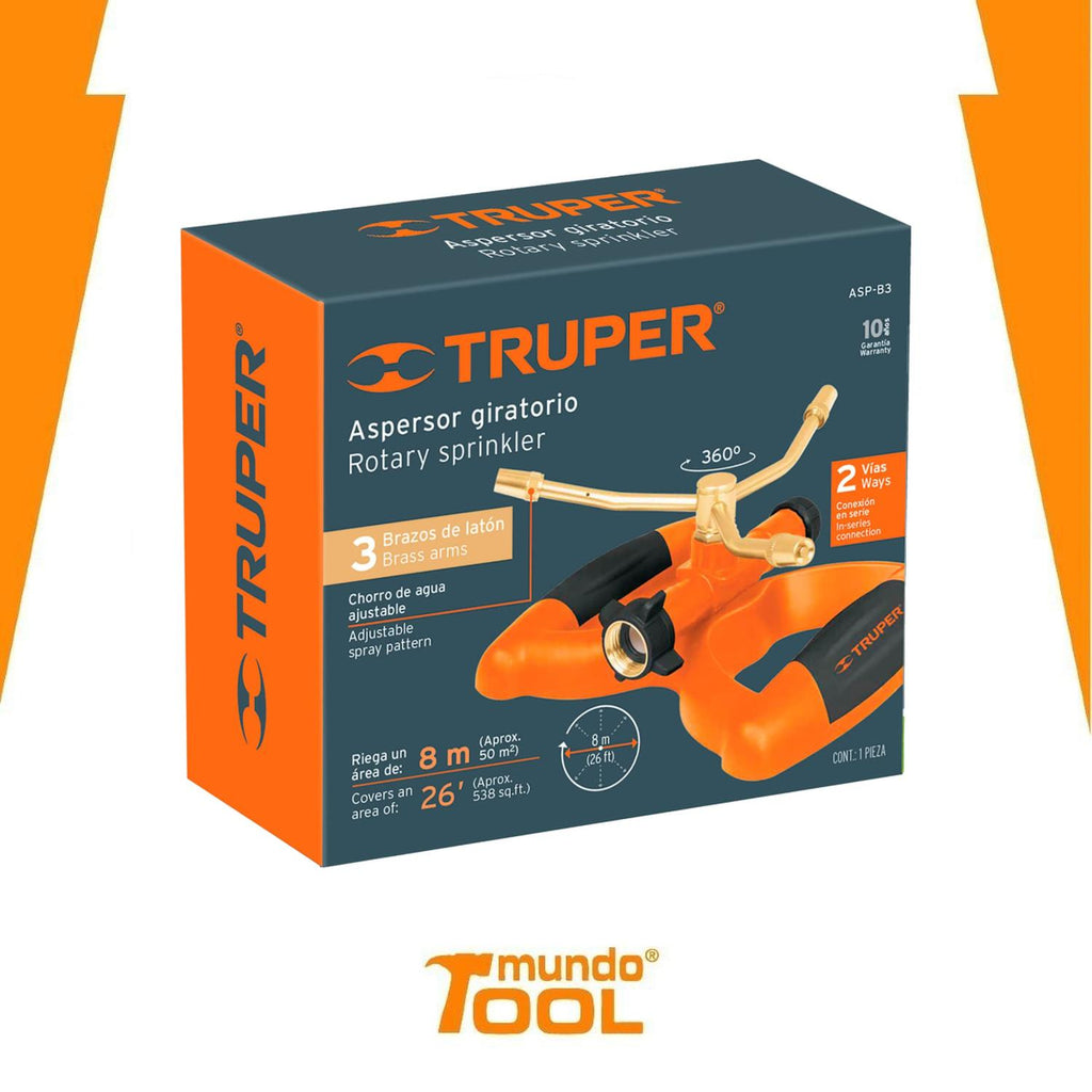 Aspersor Tres Brazos Base Plástica Truper - Mundo Tool 