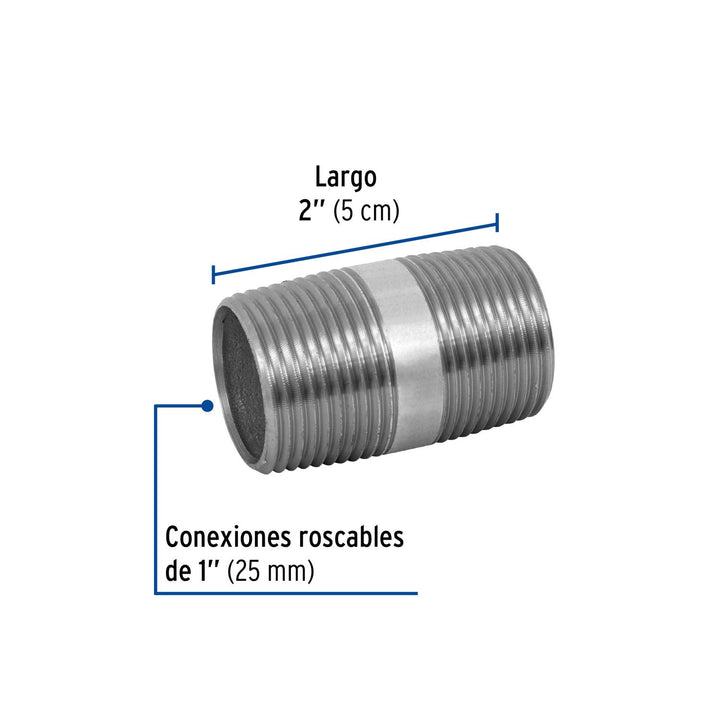 Niple Galvanizado 1' X 2' Cédula 40 Foset - Mundo Tool 