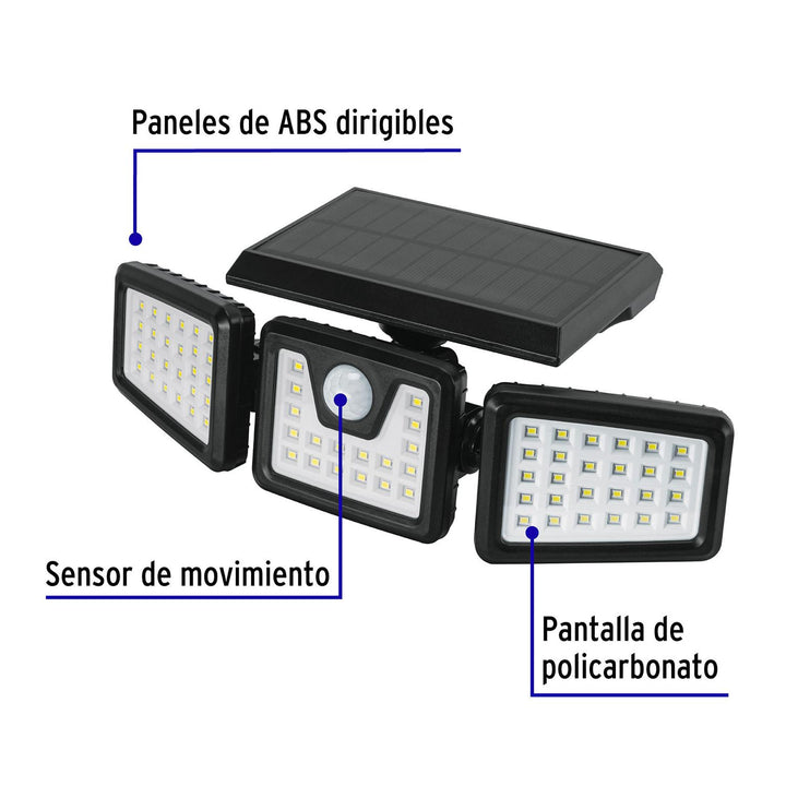 Luminario Solar LED 8 W, sensor de mov. - Mundo Tool 