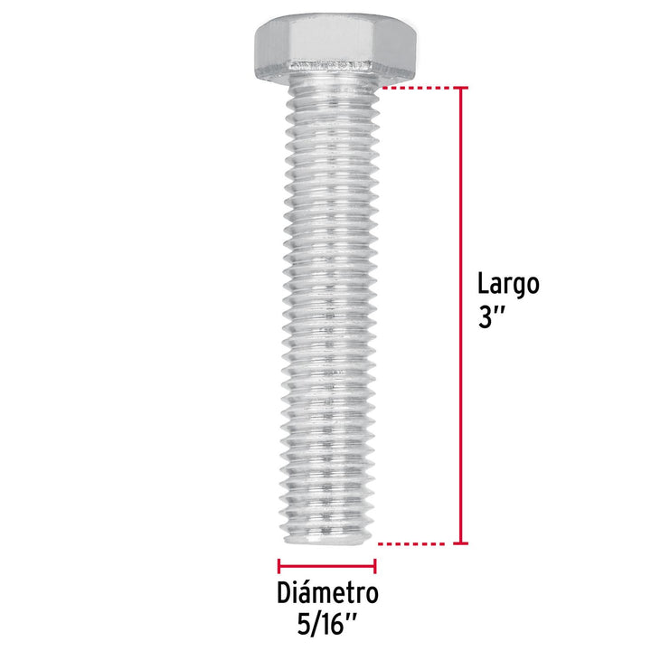 Tornillo Tipo Máquina 5/16x3' 60 Pzas Fiero - Mundo Tool 