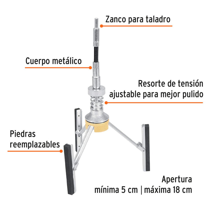 Bruñidora para cilindro de motor, 5 a 18 cm, Truper - Mundo Tool 