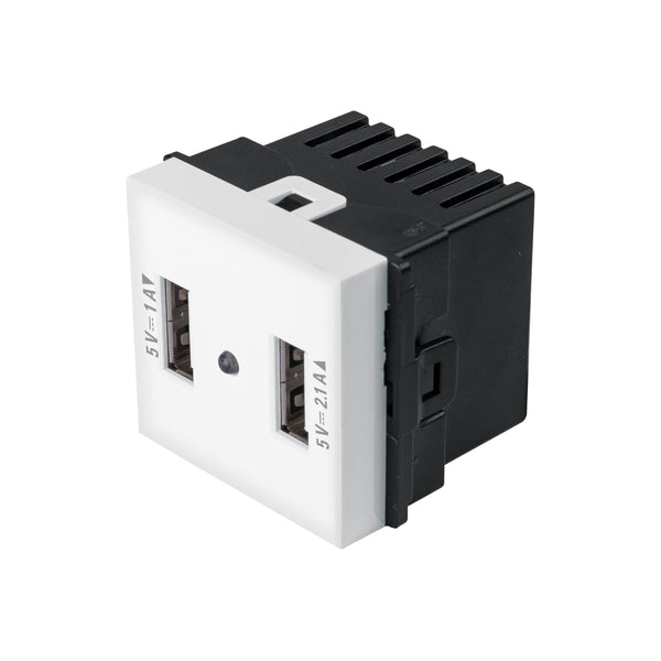 Toma con 2 puertos USB de 1.5 módulos, línea Toledo, Basic - Mundo Tool 