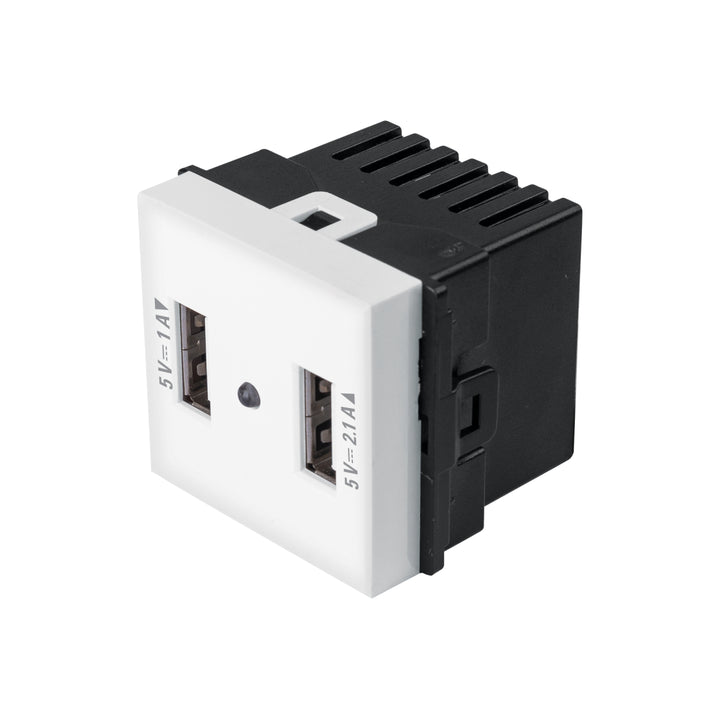 Toma con 2 puertos USB de 1.5 módulos, línea Toledo, Basic - Mundo Tool 