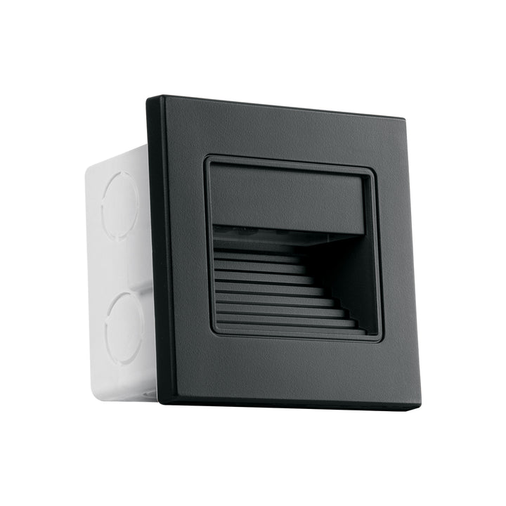 Luminario LED empotrable de cortesía 1 W, luz cálida, negro - Mundo Tool 