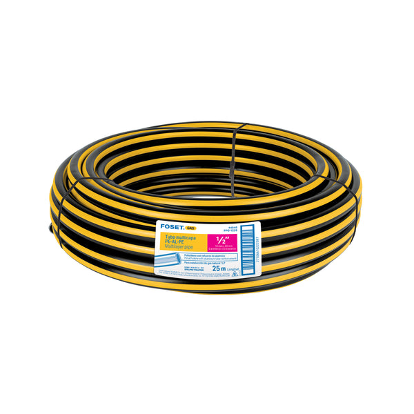 Metro de manguera para gas, 1/2' PE-AL-PE en rollo de 25m - Mundo Tool 