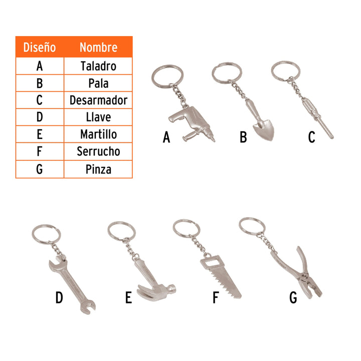 Llavero tipo herramienta pieza surtida - Mundo Tool 