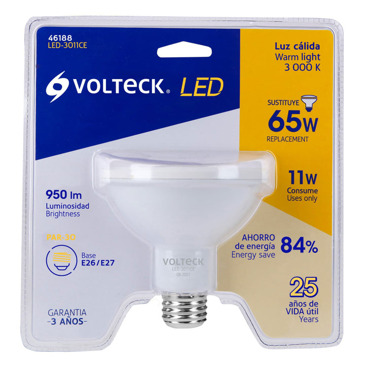 Foco Led T. Par 30 11 W Luz Calida Voltech 46188 - Mundo Tool 