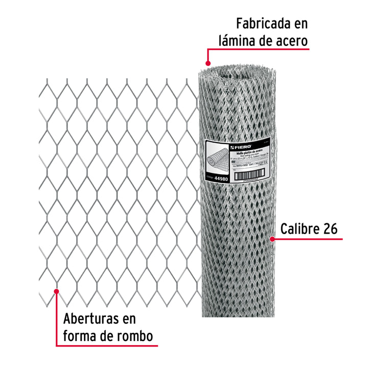 Rollo malla plafón 0.90 x 22m cal.26, abertura 10x25mm, 8kg - Mundo Tool 