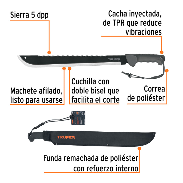 Machete Doble Filo 18' Truper 13098 - Mundo Tool 