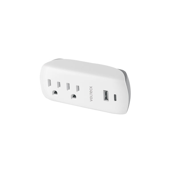 Multicontacto de pared, 2 contactos y 2 USB A+C, VOLTECK - Mundo Tool 