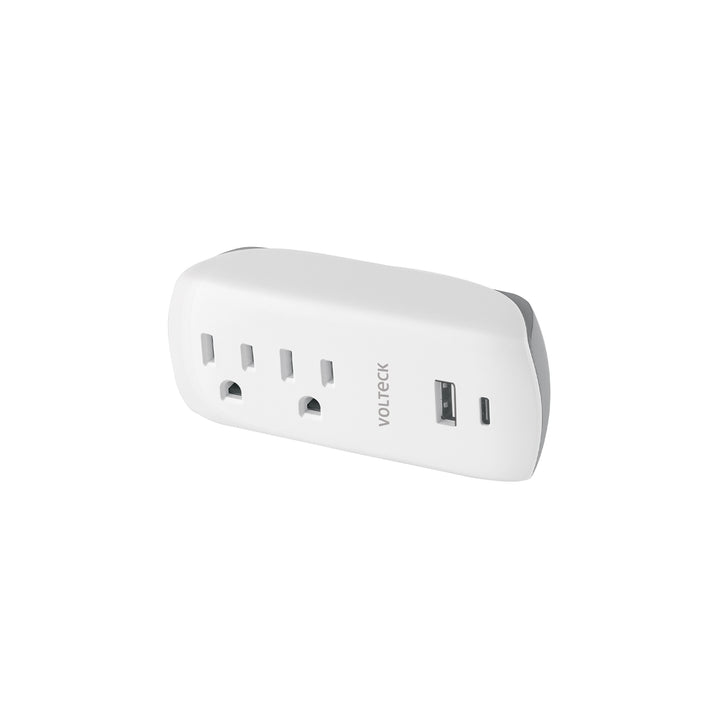Multicontacto de pared, 2 contactos y 2 USB A+C, VOLTECK - Mundo Tool 