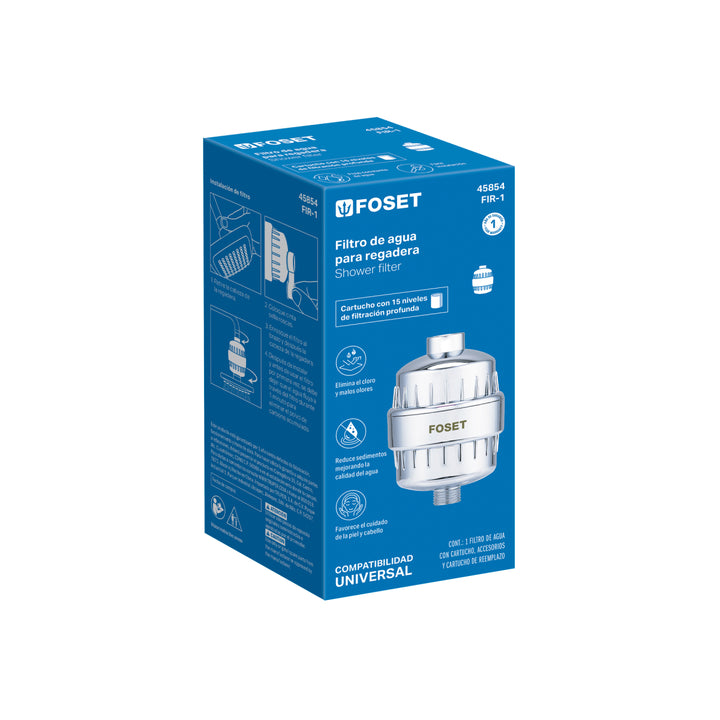 Filtro de agua para regadera con Cartucho, FOSET - Mundo Tool 