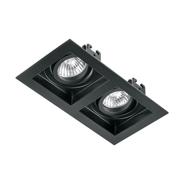 Luminario empotrable con 2 spots dirigibles, negro, VOLTECK - Mundo Tool 