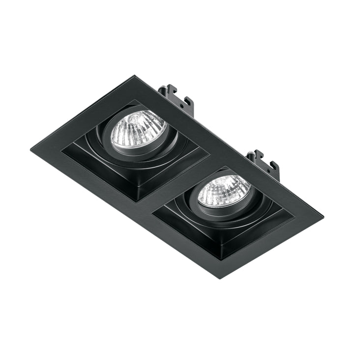 Luminario empotrable con 2 spots dirigibles, negro, VOLTECK - Mundo Tool 