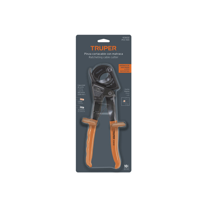 Pinzas cortacable de trinquete 10', Truper Expert - Mundo Tool 