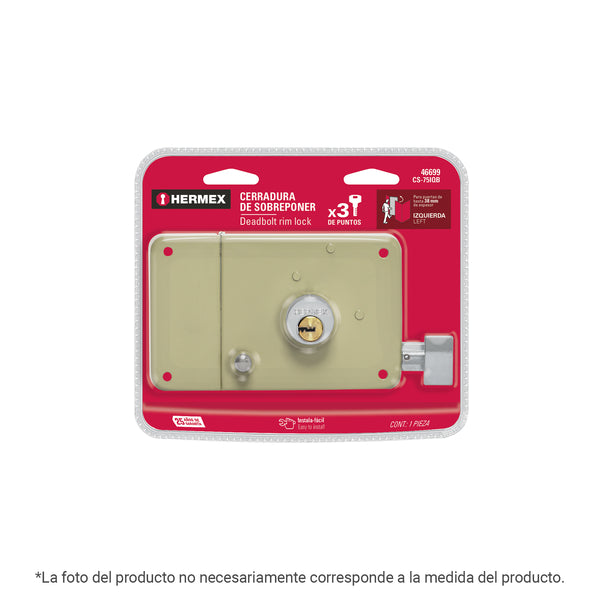 Cerradura sobreponer der instalafácil, llave puntos, blíster - Mundo Tool 