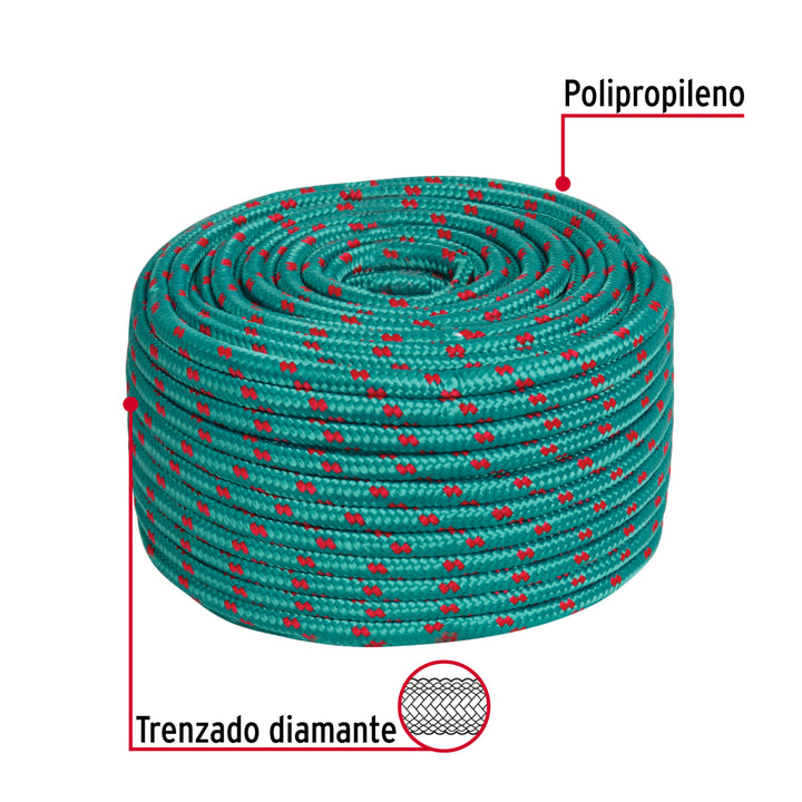 Piola de Polipropileno trenzada, multicolor, 8mm, 1 Kg - Mundo Tool 