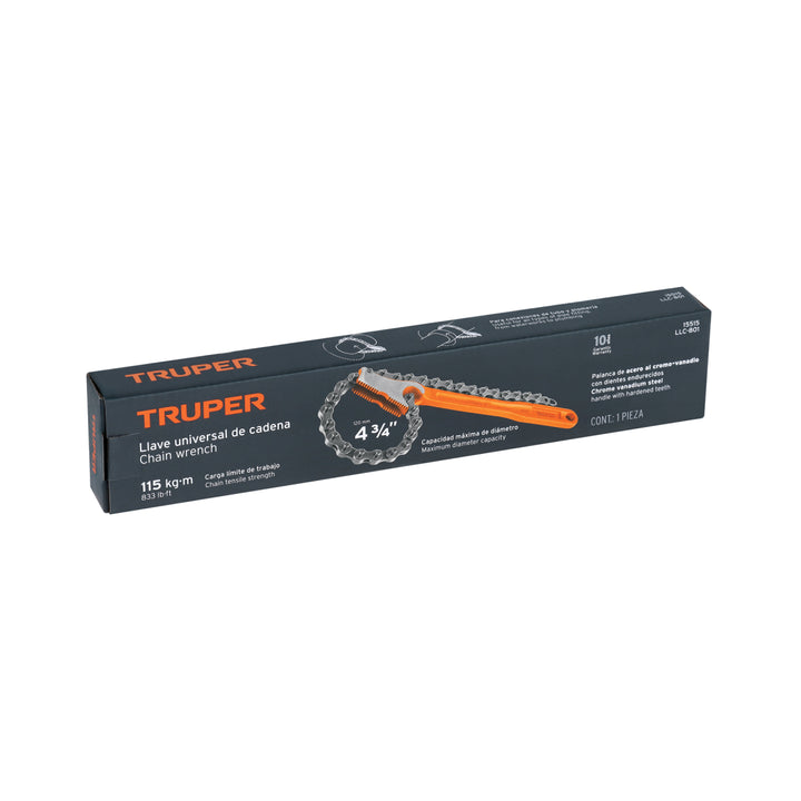 Llave universal con cadena con mango de 11″, Truper - Mundo Tool 