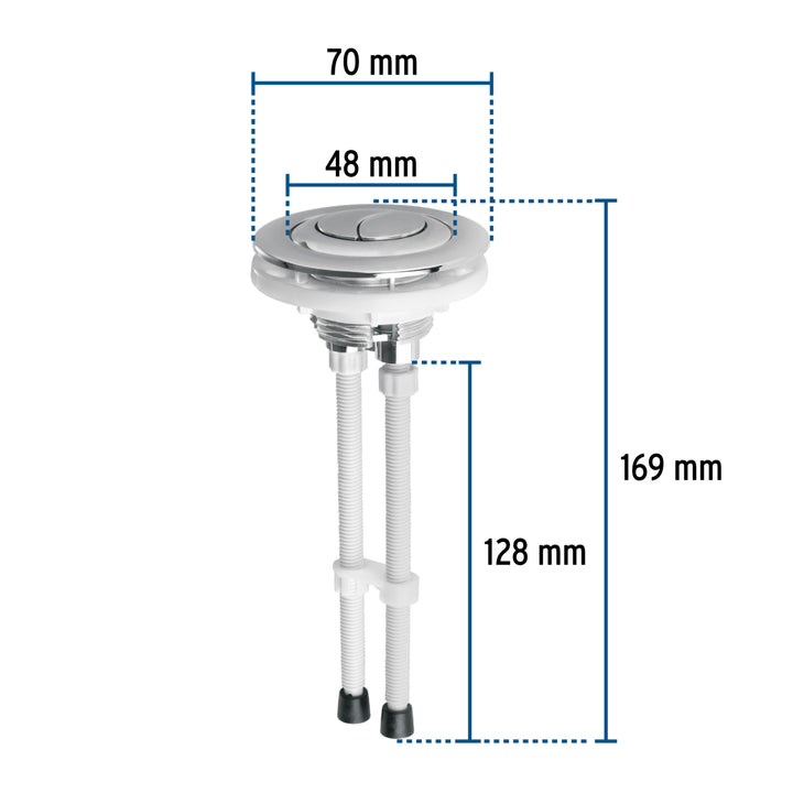 Botón superior universal p/válvula dual para WC, FOSET - Mundo Tool 